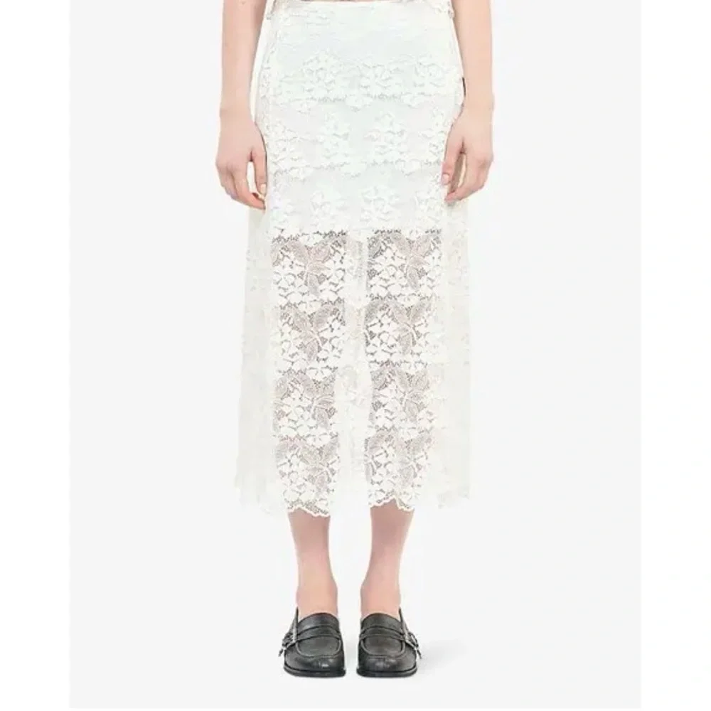 $325 The Kooples ivory cream lace overlay Maxi Skirt NWT vintage inspired size 6 - Picture 3 of 5